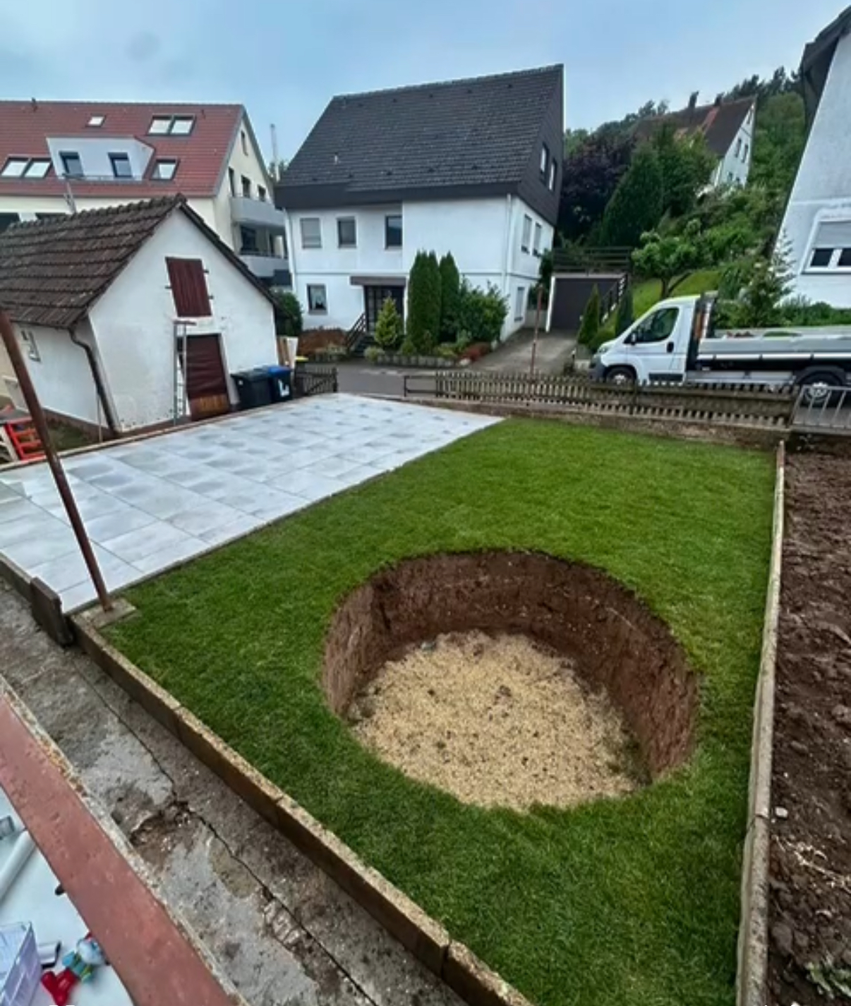 Erdaushub für Pool 3 Meter breit auch 2,5 Meter